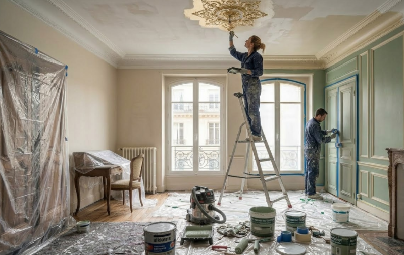  peinture intérieure dans maison ancienne